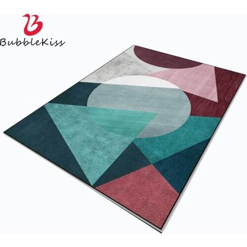 Bubble Kiss Modern Decor Customized Carpet In The Living Room Blue Pink Geometric Pattern Bedroom Rugs Balcony Decoration Mat