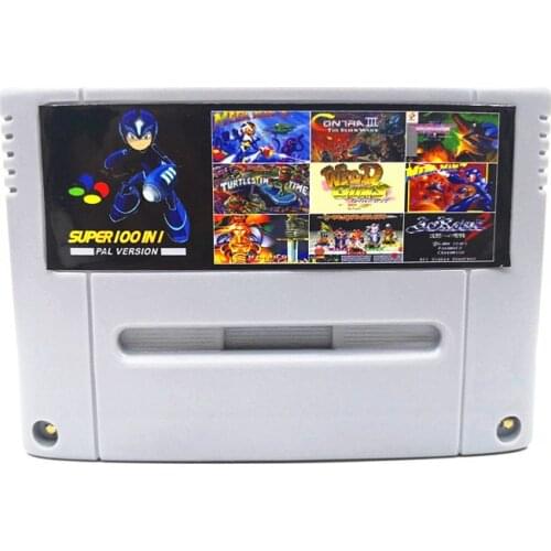 Super 100 in 1 EUR Version Games with Hagane Demons Crest Castlevania Vampires kiss Super Turrican 2 Final Fight 3 Wild Guns