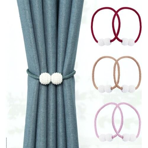 Thick Rope Pearl Magnetic Buckle Simple Curtain Magnet , Binding with Magnet