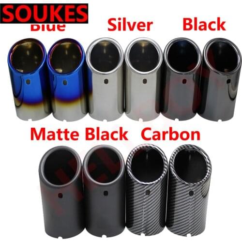 Carbon For Audi A3 8V 8P A4 B8 A1 Q5 A5 VW Tiguan Volkswagen Passat B7 CC Car Exhaust Tip Muffler Pipe Cover Auto Accessories