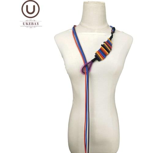 UKEBAY New Multicolor Pendant Necklaces Women Long Statement Necklace Different Wears Bohemia Handmade Luxury Jewelry For Party