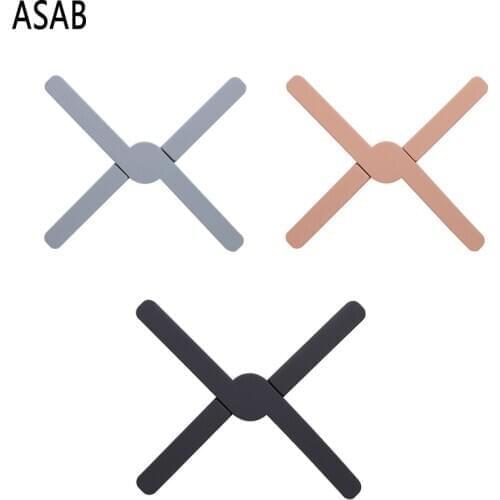 X-shaped Silicone Collapsible Trivet Kitchen Non-slip Pot Holder Cross Hot Pads Mat Heat Resistant Drying Rack Placemat