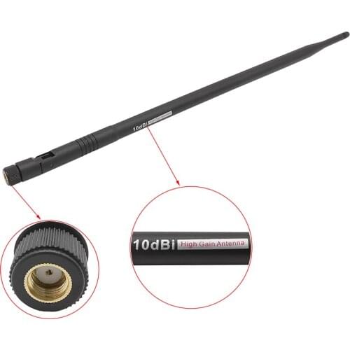 1Pcs 2.4G 10DBi Antenna RP-SMA Male Connector Wireless WIFI Antenna Booster Amplifier for WLAN Router