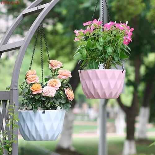 1Pc Resin Hanging Green Luo Pot Flowerpot Automatic Water Absorbing Plant Pot