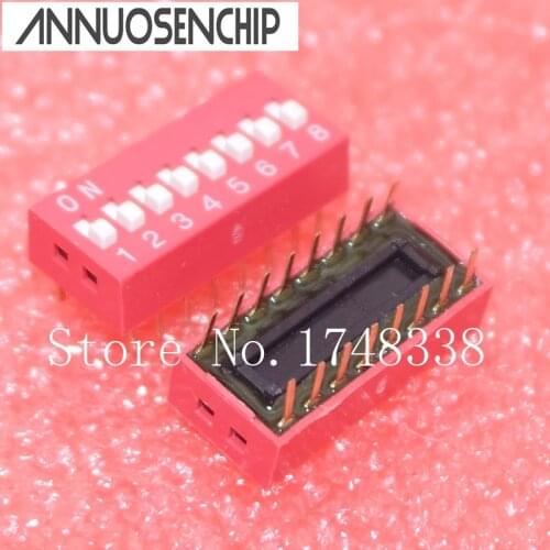 10PCS Slide Type Switch Module 1 2 3 4 5 6 7 8 9 10 12 Bit 2.54mm Position Way DIP Red Pitch Toggle Switch Red Snap Switch