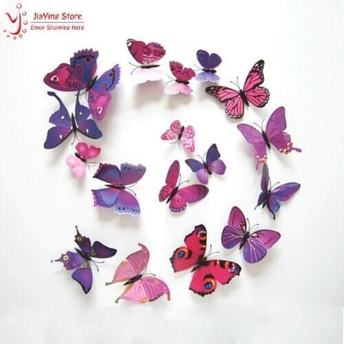 12Pcs/Set Magnetic Butterfly Fridge Magnet Stickers For Kids DIY Posters Fridge Magnet Stickers Toy Wedding Christmas Decoration