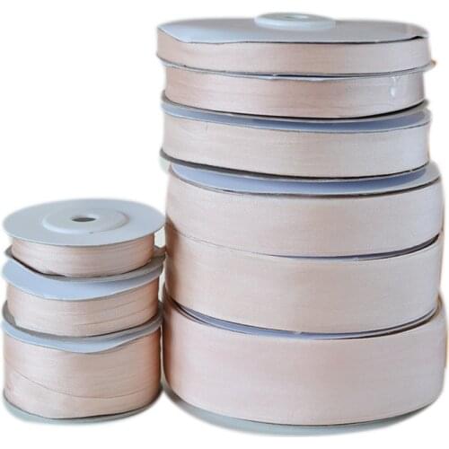 215 Peach Parfait 100% Real Pure Silk Ribbon for Embroidery Handcraft Double Face Taffeta Silk Tape 2/4/7/10/13/15/20/25/32mm