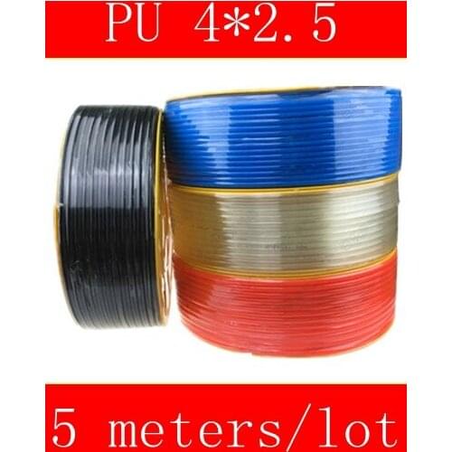 5 Meter Pneumatic Hose PU Tube OD 4MM ID 2.5MM Plastic Flexible Pipe PU4*2.5 Polyurethane Tubing