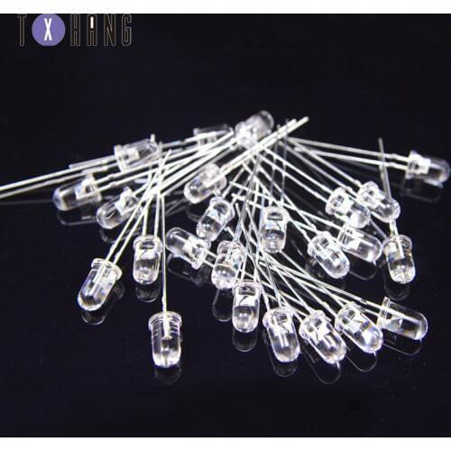 50/100/1000PCS F5 UV LED Emitting Diode 5mm Round UV Purple 390-400nm Super-Bright CLEAR