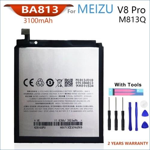 100% Original 3100mAh BA813 Battery For Meizu V8 Pro M813Q M8 M813H Phone High quality Batteries With Tools+Tracking Number
