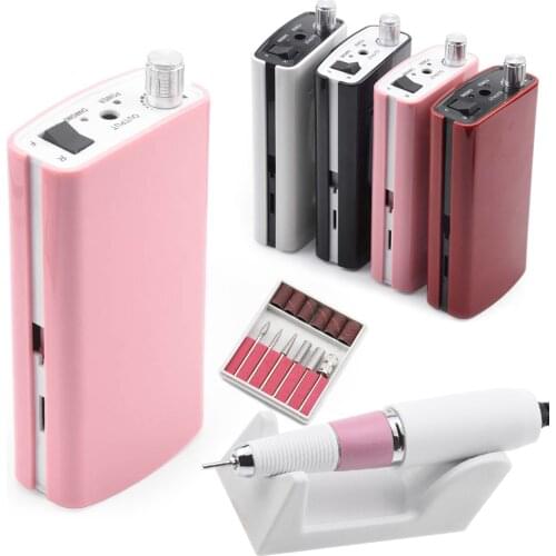 Portable Rechargeable Nail Drill Machine 36W 35000RPM Manicure Machine Electric Nail File Nail Art Tools Set for Nail Drill bits