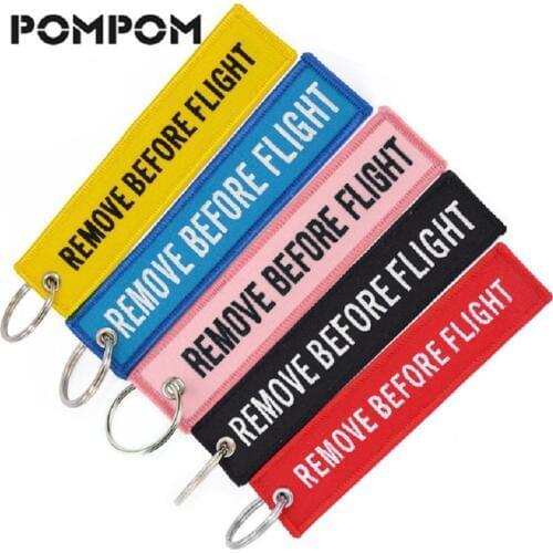 Remove Before Flight Keychain for Aviation Gifts OEM Red with White Stitch Keychain Key Tag fobs Keyring Fashion Jewelry llavero