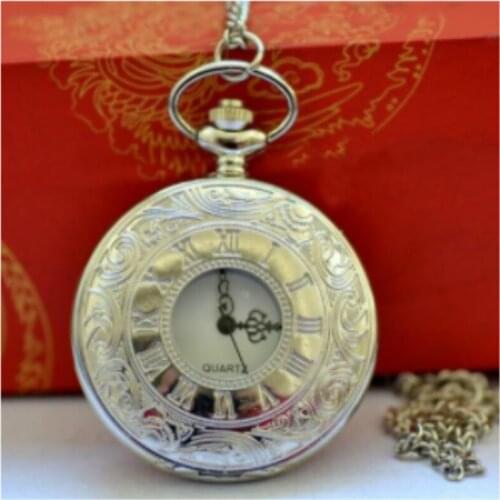Vintage Charm Black Unisex Fashion Roman Number Quartz Steampunk Pocket Watch Women Man Necklace Pendant with Chain Gifts
