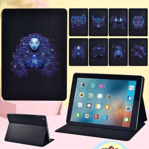 New Tablet Case for Apple IPad Air 4 2020 10.9"/Air 3 10.5" 2019/Air/Air 2-Anti-Dust Zodiac Pattern Leather Flip Protective Case