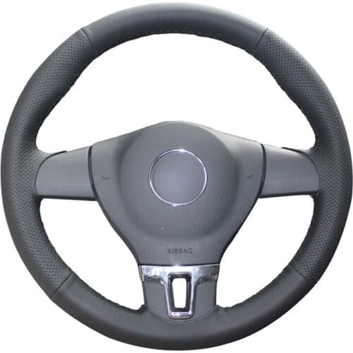 Black Artificial Leather No-slip Car Steering Wheel Cover for Volkswagen VW Tiguan Lavida Passat B7 Jetta Mk6 2010-2015