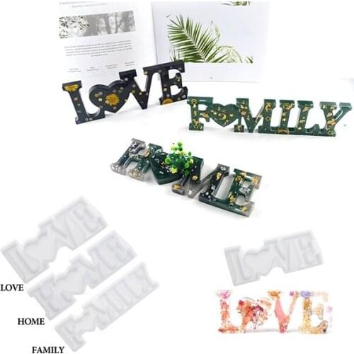 DIY Crafts Epoxy Casting Home Decoration Letters Resin Mold Jewelry Making Tool Crystal Glue Molds Silicone Mould