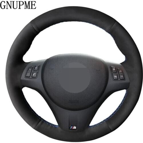DIY Hand-stitched Soft Black Suede Car Steering Wheel Cover For BMW M Sport 3 Series E91 320i 325i 330i 335i M3 E90 E92 E93