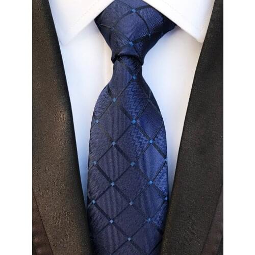 Designer Fashion Men Plaids Tie Unique Shirts Suits Geometric Grids Necktie