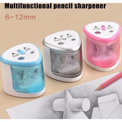 Electric Pencil Sharpener Portable Double Hole for Student Classroom Home Office SEC88