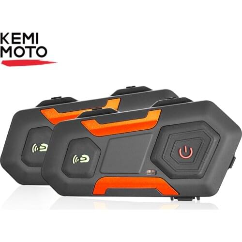 KEMIMOTO 1200M Motorcycle Helmet Headset Intercom 3 Riders Helmet Waterproof Bluetooth Headset With FM Radio Interphone Headsets