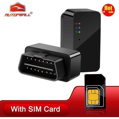 MV22 OBD GPS Tracker Car With SIM Card GSM Plug & Play Geofence Overspeed GPS Realtime Tracking Device GPS OBD2 FREE APP Web