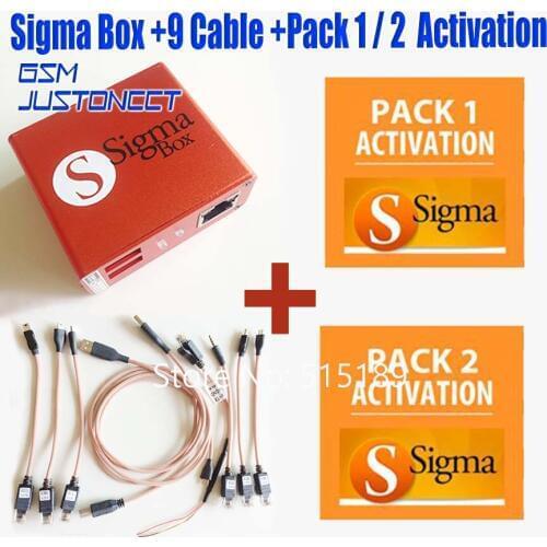 Gsmjustoncct sigma box +9 cable with pack1+pack2 Activation / SIGMA BOX + PACK1+ PACK2 Activation