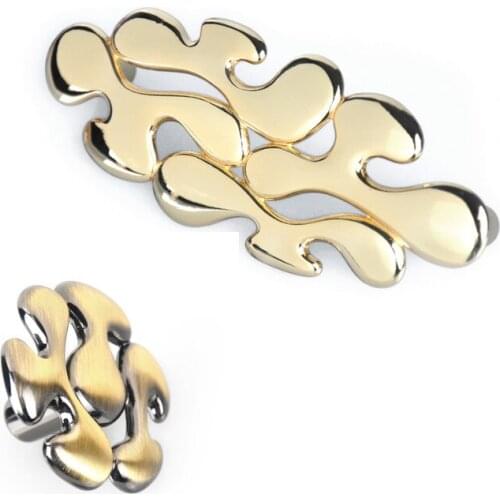 HJY European Flower Shape Cabinet Handles Gold Furniture Handle Hardware Kitchen Cupboard Pulls Drawer Knobs Zinc Alloy Z255