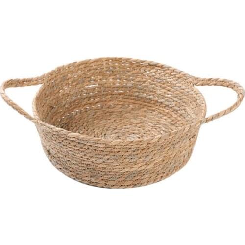 Pet Cat Bed Rattan Four-Season Universal Cat Bed Summer Cool Nest Pet Cat Supplies Cattail Woven House Nest