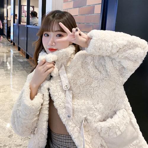 Jacket Women Faux Fur Coat Lamb Wool Top Children Autumn And Winter Short Coat Women Veste Femme