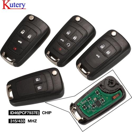 Kutery 5pcs/lot 2/3/4/5 Buttons Car Remote Key DIY for OPEL/VAUXHALL Astra J Corsa E Insignia Zafira C 2009-2016 315/433MHz id48