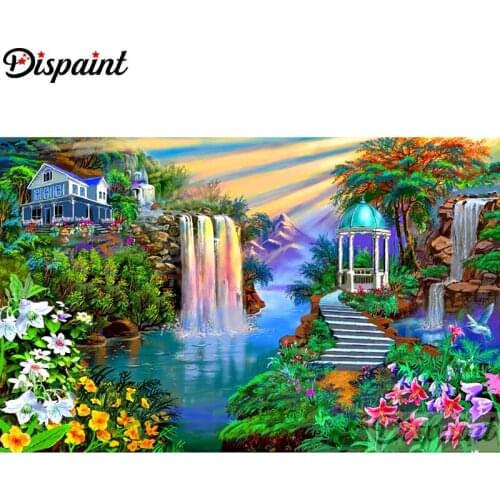 Dispaint Full Square/Round Drill 5D DIY Diamond Painting "Flower water" Embroidery Cross Stitch 3D Home Decor A10764