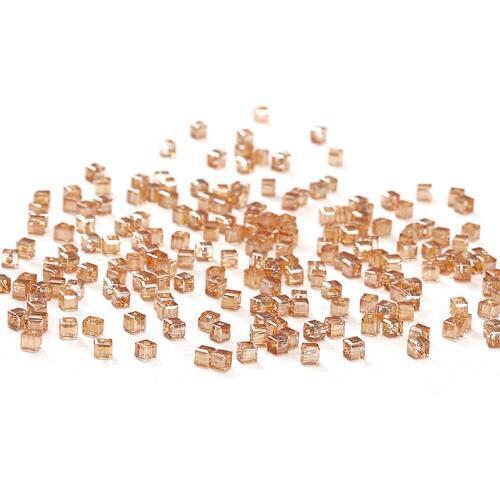 NEW Austria Charm Glass Champagne Color AB 100pc 2mm Square-shape Crystal Beads DIYJewelry Crafts Curtains C-1
