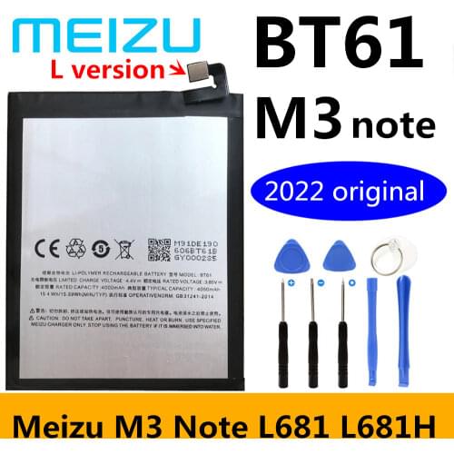 Original New High Quality 4050mAh BT61 Battery For Meizu L Version M3 Note / L681 / L681H / L681C / L681M / L681Q Battery
