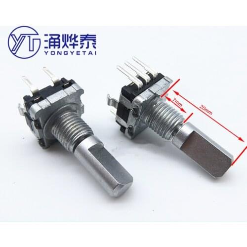 YYT 2PCS DC11B2021489 pulse encoding switch EC11 20 positioning 20 pulse semi-axis shaft length 15mm 20mm with switch
