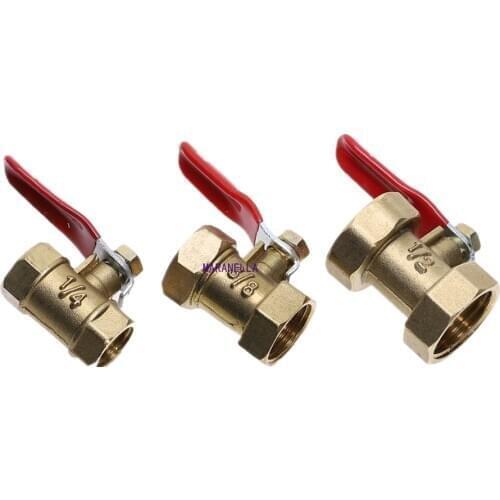 Pneumatic 1/4'' 3/8'' 1/2'' BSP Female Thread Mini Ball Valve Brass Connector Joint Copper Fitting Coupler Adapter Water Air