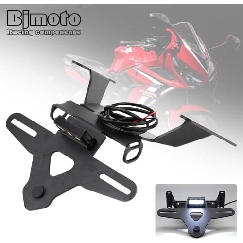 BJMOTO CBR 650 R Motorcycle License Number Plate License Plates Bracket With LED Light For Honda CB650R CBR650R ABS 2019-2020