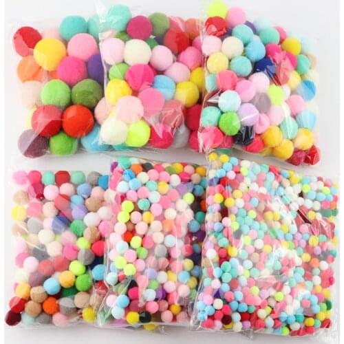 Multiple Sizes Pompom Soft Fluffy Pompon Multicolor Pom Poms Balls Mini 8mm To 30mm Big Pompoms Kids Toys Craft Supplies 2000pcs