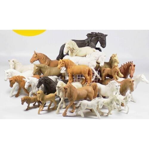 Pvc figure Genuine simulation model toy white horses for DIY 1000G