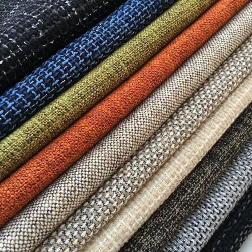 Width 57'' Quality Rough Hemp Thick Solid Color Linen Cotton Upholstery Sofa Fabric Diy Pillow Cushion Material By the Yard