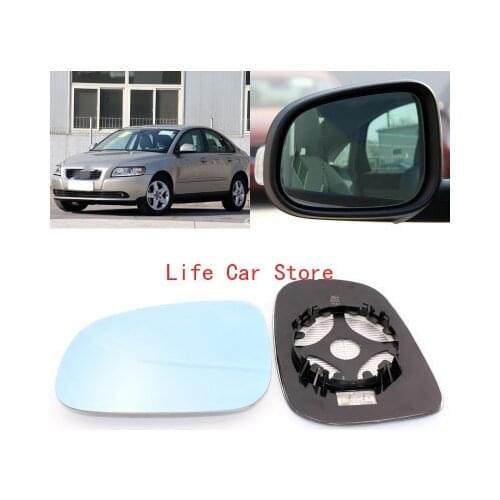 For Volvo S40 wide-angle reflective reversing lens Side View Door Mirror Blue Glass With Base Heated