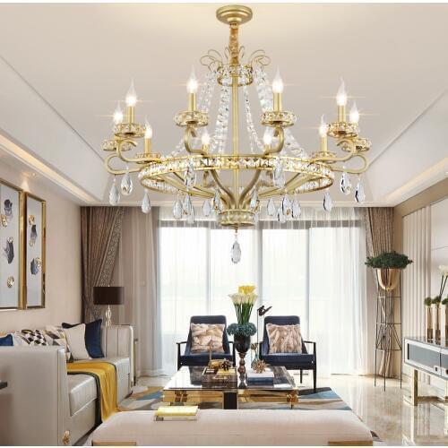 Modern gold chandelier crystal decoration lighting fixture restaurant living room bedroom lamp candle holder crystal chandeliers