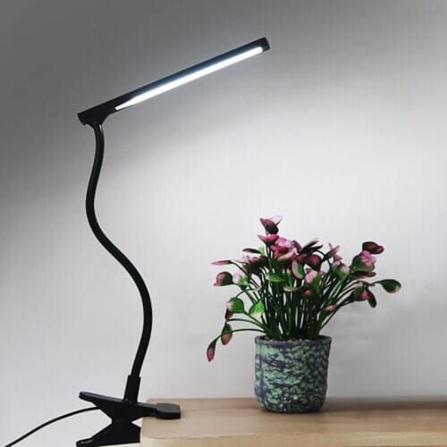 LED Clamp Desk Lamp Task Light Flexible Gooseneck Dimmable Touch Switch USB Powered Adjustable Eye-Care Clamp Light for Reading