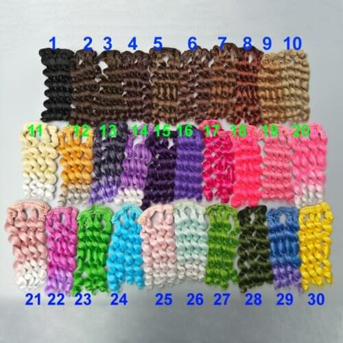 15cm high temperature heat resistant doll curly wigs for russian handmade hair for barbie dolls