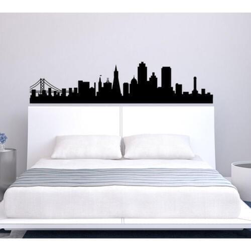 San Francisco City Skyline Silhouette Vinyl Modern Home Decor For Bedroom Removable Poster House Decoration Living Room CT09