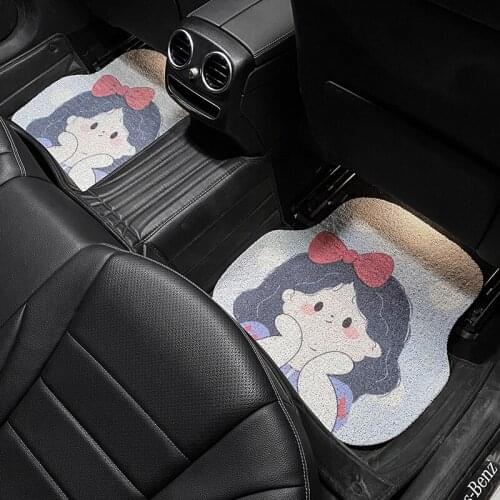 High Quality Cartoon Girl Cute Universal Easy To Clean Anti-dirty Mat Silk Loop Car Foot Carpet Mat