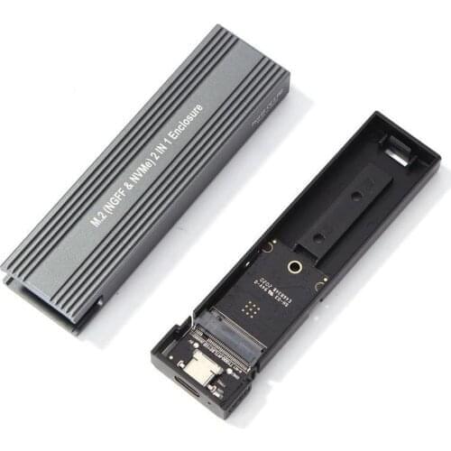 High-speed Hard Disk Transmissio Box M2 Tool-free Hard Dual-purpose Disk NVME SATA Case Enclosure 10Gbps SSD Enclosure Disk