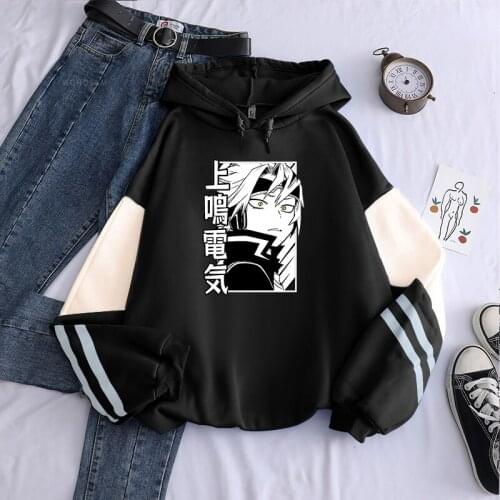 Japan Anime My Hero Academia Harajuku Kaminari Denki Manga Hoodies Kawaii Cartoon Streetwear Men Winter Long Sleeve Sweatshirts