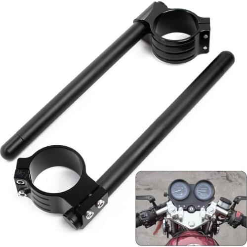 Motorcycle Clip On Ons Fork Handlebar Cafe Racer Motor Bike Adjustable CNC Clamp Handle Bar 31-52mm