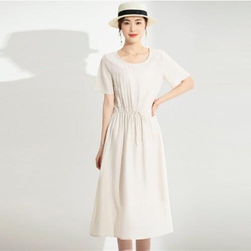 White jacquared silk floral dress women round neck summer long work boho office sexy party luxury dresses plus size fairy