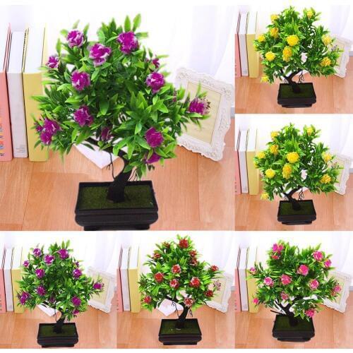 1Pc Potted Artificial Flower Bonsai Stage Garden Wedding Home Party Decor Props